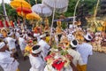 Bali, Indonesia - Feb 2, 2012 - Hari Raya Galungan and Umanis Galungan holiday fesival parade - the days to celebrate
