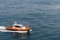 Closeup of Pilot boat outside Benoa Harbor in Bali, Indonesia