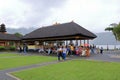 Bali, Indonesia - February 02 2024: people visit the Pura Ulun Danu Beratan Bratan temple