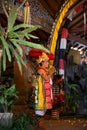 Bali - Indonesia - 10.22.2015: A female balinese stage actress performing in colorful traditional clothes