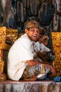 Bali - Indonesia - 10.22.2015: Happy indonesian musician dressed in traditional clothes with a big smile