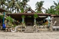 Small cafe on White Sand Beach Royalty Free Stock Photo