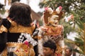 Bali, Indonesia - January 17 2023: Traditional celebration ritual in Bali, Indonesia. Traditional Balinese ceremony on the streets