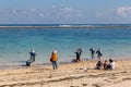 Group of islamic indonesian women at Pandawa beach