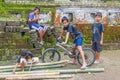 Balinese Boys Playing in Village Street