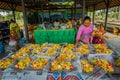 BALI, INDONESIA - MARCH 08, 2017: Women preparing an Indian Sadhu dough for chapati on Manmandir ghat on the banks of