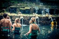 BALI, INDONESIA - MAY 5, 2017: Holy Spring Water Tirta Empul Hindu Temple , Bali Indonesia. Royalty Free Stock Photo