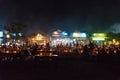 Sea food restaurants on Jimbaran beach in Bali, Indonesia Royalty Free Stock Photo