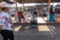 BALI-INDONESIA-MAY 15 2019: Several stalls where weighing fish caught by fishermen Royalty Free Stock Photo