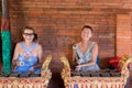 BALI, INDONESIA - MAY 5, 2017: Women playing on Traditional Balinese music instrument gamelan. Bali island, Indonesia. Royalty Free Stock Photo