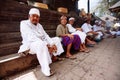 Bali, Indonesia-Nov 08, 2012: Balinese pray inside the temple in Bali