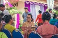 BALI, INDONESIA - OCTOBER 23, 2017: Balinese women on Wedding ceremony, balinese wedding. Royalty Free Stock Photo