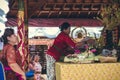 BALI, INDONESIA - OCTOBER 23, 2017: Wedding ceremony, balinese wedding. Royalty Free Stock Photo