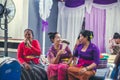 BALI, INDONESIA - OCTOBER 23, 2017: Balinese women on Wedding ceremony, balinese wedding. Royalty Free Stock Photo