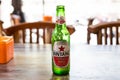 Bali Indonesia, 2019 Sept 20, Brand Bintang Beer in a pub, part of Heineken