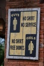 Bali, Indonesia 1 September 2022, Funny Sign Saying \