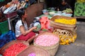 Bali, Indonesia - September 9, 2017 : Pasar Kumbasari Morning market, flowers,fruit and vegetable market. Ubud, Bali Royalty Free Stock Photo