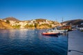 Bali, Island Crete, Greece, - June 24, 2016: Beautiful morning scenery with village Bali, bay of Mediterranean sea and boats