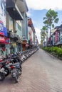 Street parking of motorbikes Bali, Indonesia Royalty Free Stock Photo