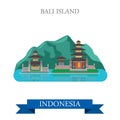 Bali Island in Indonesia vector flat attraction