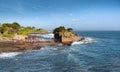 Bali island Tanah Lot Temple on sea at sunny summer day Royalty Free Stock Photo