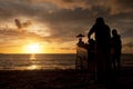 Bali Jimbaran Sunset and Corn Seller Royalty Free Stock Photo