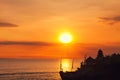 Bali landmarks: Balinese hindu temple Tanah Lot at sunset. Bali, Indonesia Royalty Free Stock Photo