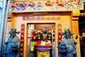 A beautiful temple in New Taipei in a raining day in winter