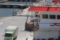 Bali, Oct 2022. stevedore rigger foreman and the ship\'s crew are assisting the process of loading an unlaoding at port