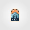 Bali province indonesian logo vintage culture illustration design