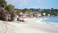 Bali seascape with huge waves at beautiful white sandy Dreamland beach. Summer holidays at ocean beach. Royalty Free Stock Photo