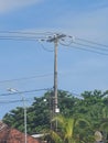 Bali sky and a tower electrical wire