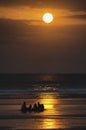 Bali sunset beach with people - Indonesia Royalty Free Stock Photo