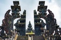 Bali temple close-up. Indonesian ancient architecture Royalty Free Stock Photo