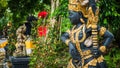 Bali temple entrance with guardian statue Royalty Free Stock Photo