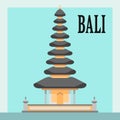 Bali temple flat style vector illustartion