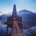 Bali temple hill lake water magicplace Royalty Free Stock Photo