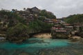 Waterfall in Bali Island tropical mountains 4K Drone flight
