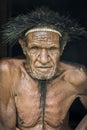 Portrait of an old indigenous man from the Dani tribe, Indonesia