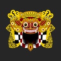 Balinese Barong Mask Vector Illustration in Flat Style