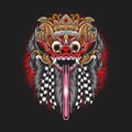 balinese illustration of Indonesian barong culture official mask