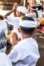 Balinese boy on a traditional ceremony. Bali island.