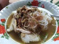 balinese chicken soup complete with vermicelli and delicious ketupat rice