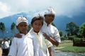 Balinese Children at Pura Ulun Danu Beratan Lake Temple- telephoto shot