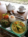 Balinese cuisine vegetables curry with rice Royalty Free Stock Photo