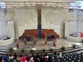 Balinese dance performances on stage at the morning at Garuda Wisnu Kencana GWK in Bali in Indonesia. Royalty Free Stock Photo