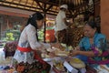 Balinese family celebrating Galungan Kuningan holidays in Bali Indonesia