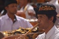 Balinese gamelan orchestra playing traditional music in Bali Indonesia Royalty Free Stock Photo