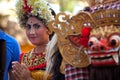 Balinese girl posing before dance Barong