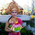 Balinese girl posing before dance Barong